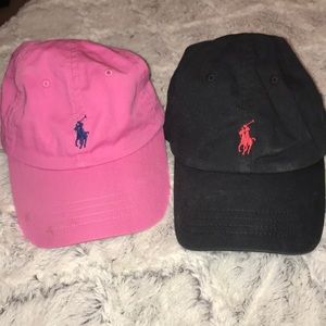 2 POLO RALPH LAUREN HATS- Pink & Black